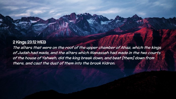 Picture 02 - 2 Kings 23:12 WEB Desktop Wallpaper - The altars that were on the roof of the upper - Desktop Bible Verse Wallpaper
