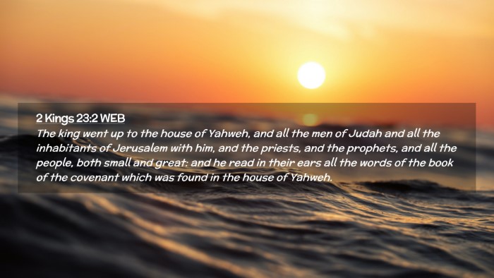 Picture 02 - 2 Kings 23:2 WEB Desktop Wallpaper - The king went up to the house of Yahweh, and all - Desktop Bible Verse Wallpaper