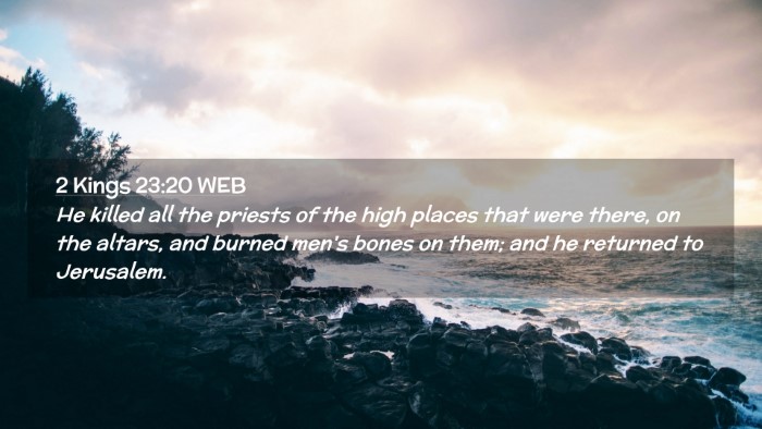 Picture 02 - 2 Kings 23:20 WEB Desktop Wallpaper - He killed all the priests of the high places that - Desktop Bible Verse Wallpaper