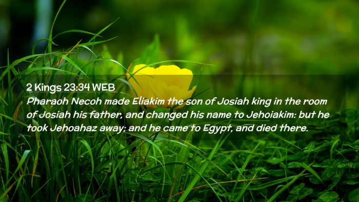 Picture 02 - 2 Kings 23:34 WEB Desktop Wallpaper - Pharaoh Necoh made Eliakim the son of Josiah king - Desktop Bible Verse Wallpaper