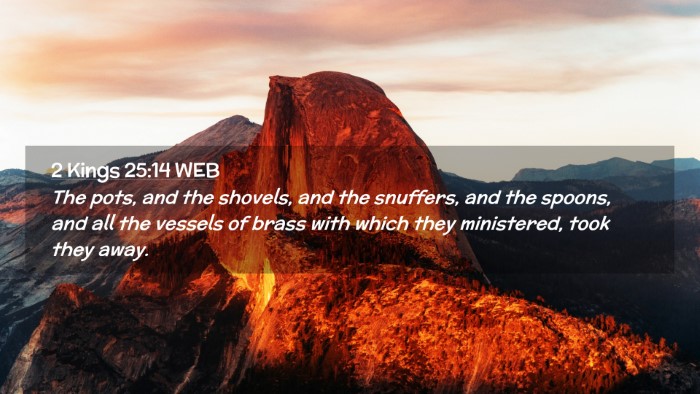 Picture 02 - 2 Kings 25:14 WEB Desktop Wallpaper - The pots, and the shovels, and the snuffers, and - Desktop Bible Verse Wallpaper