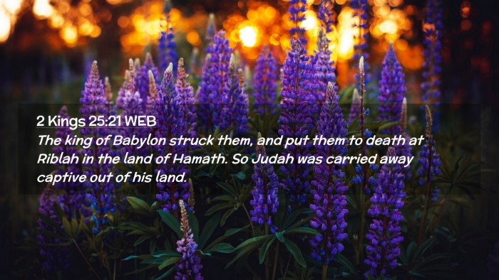Picture 02 - 2 Kings 25:21 WEB Desktop Wallpaper - The king of Babylon struck them, and put them to - Desktop Bible Verse Wallpaper