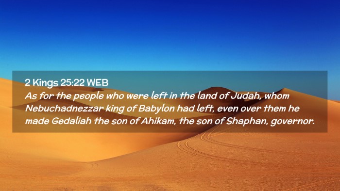 Picture 02 - 2 Kings 25:22 WEB Desktop Wallpaper - As for the people who were left in the land of - Desktop Bible Verse Wallpaper