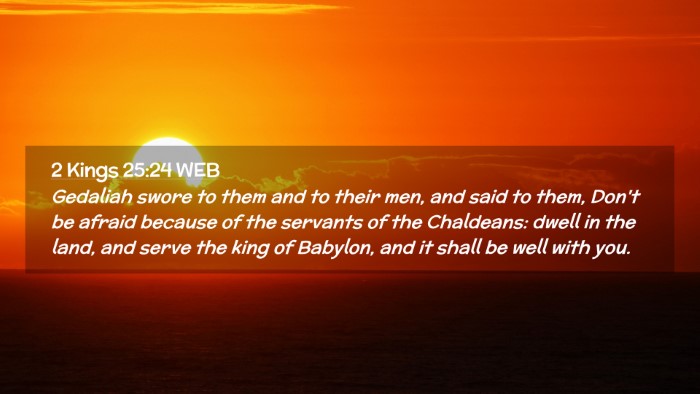 Picture 02 - 2 Kings 25:24 WEB Desktop Wallpaper - Gedaliah swore to them and to their men, and said - Desktop Bible Verse Wallpaper