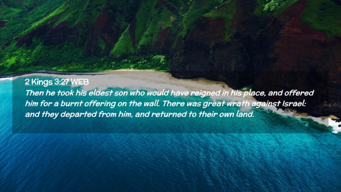 Picture 02 - 2 Kings 3:27 WEB Desktop Wallpaper - Then he took his eldest son who would have - Desktop Bible Verse Wallpaper