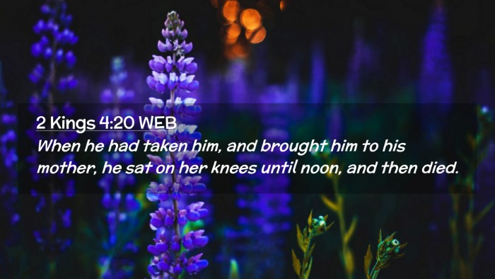 Picture 02 - 2 Kings 4:20 WEB Desktop Wallpaper - When he had taken him, and brought him to his - Desktop Bible Verse Wallpaper