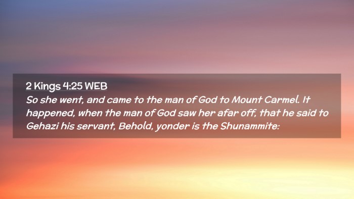 Picture 02 - 2 Kings 4:25 WEB Desktop Wallpaper - So she went, and came to the man of God to Mount - Desktop Bible Verse Wallpaper