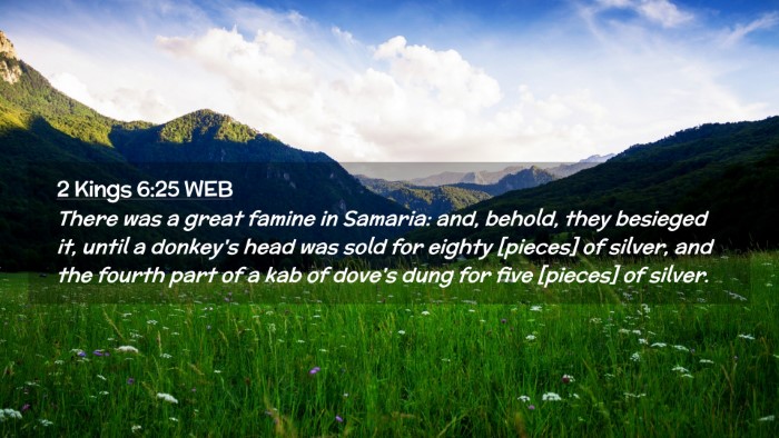 Picture 02 - 2 Kings 6:25 WEB Desktop Wallpaper - There was a great famine in Samaria: and, behold, - Desktop Bible Verse Wallpaper