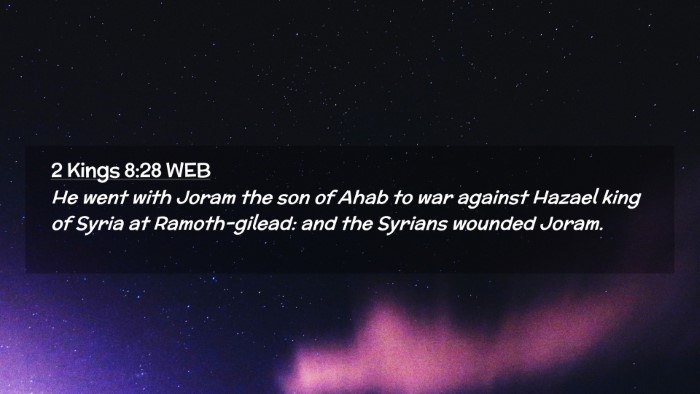 Picture 02 - 2 Kings 8:28 WEB Desktop Wallpaper - He went with Joram the son of Ahab to war against - Desktop Bible Verse Wallpaper