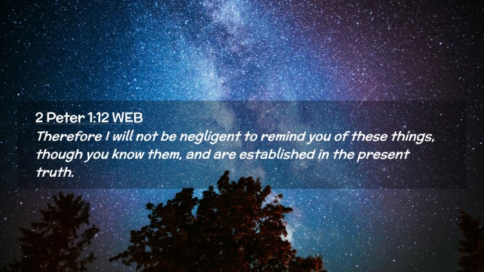 Picture 02 - 2 Peter 1:12 WEB Desktop Wallpaper - Therefore I will not be negligent to remind you - Desktop Bible Verse Wallpaper