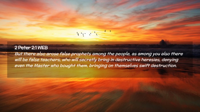 Picture 02 - 2 Peter 2:1 WEB Desktop Wallpaper - But there also arose false prophets among the - Desktop Bible Verse Wallpaper
