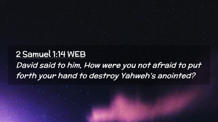 Picture 02 - 2 Samuel 1:14 WEB Desktop Wallpaper - David said to him, How were you not afraid to put - Desktop Bible Verse Wallpaper