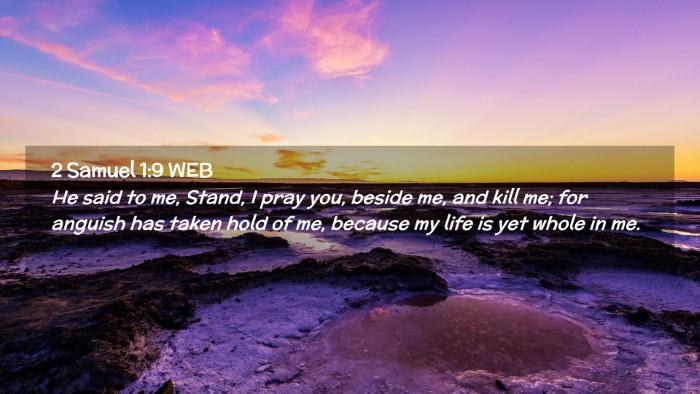 Picture 02 - 2 Samuel 1:9 WEB Desktop Wallpaper - He said to me, Stand, I pray you, beside me, and - Desktop Bible Verse Wallpaper