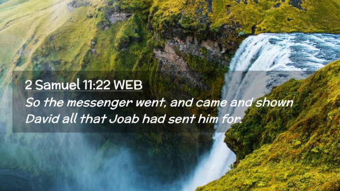 Picture 02 - 2 Samuel 11:22 WEB Desktop Wallpaper - So the messenger went, and came and shown David - Desktop Bible Verse Wallpaper