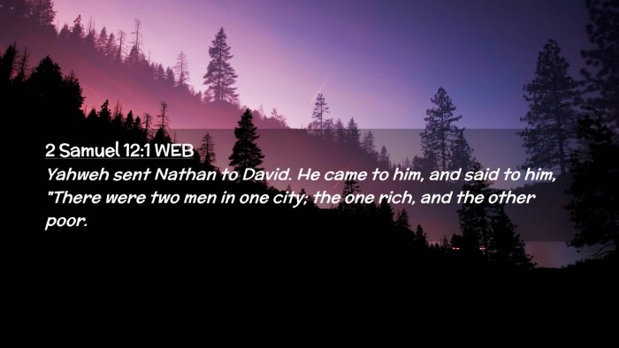 Picture 02 - 2 Samuel 12:1 WEB Desktop Wallpaper - Yahweh sent Nathan to David. He came to him, and - Desktop Bible Verse Wallpaper