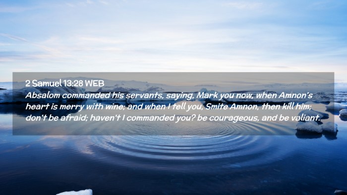 Picture 02 - 2 Samuel 13:28 WEB Desktop Wallpaper - Absalom commanded his servants, saying, Mark you - Desktop Bible Verse Wallpaper