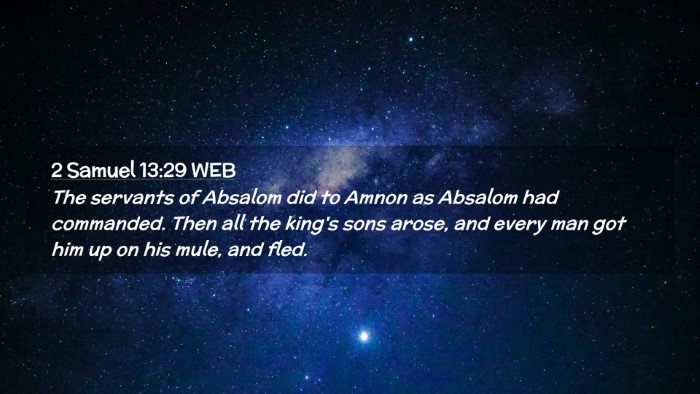 Picture 02 - 2 Samuel 13:29 WEB Desktop Wallpaper - The servants of Absalom did to Amnon as Absalom - Desktop Bible Verse Wallpaper
