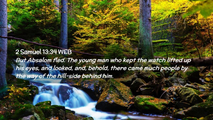 Picture 02 - 2 Samuel 13:34 WEB Desktop Wallpaper - But Absalom fled. The young man who kept the - Desktop Bible Verse Wallpaper