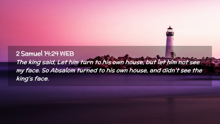 Picture 02 - 2 Samuel 14:24 WEB Desktop Wallpaper - The king said, Let him turn to his own house, but - Desktop Bible Verse Wallpaper