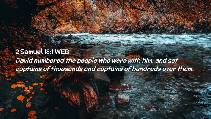 Picture 02 - 2 Samuel 18:1 WEB Desktop Wallpaper - David numbered the people who were with him, and - Desktop Bible Verse Wallpaper