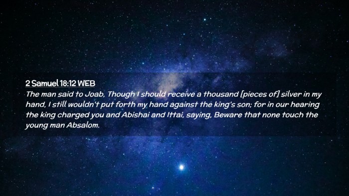 Picture 02 - 2 Samuel 18:12 WEB Desktop Wallpaper - The man said to Joab, Though I should receive a - Desktop Bible Verse Wallpaper