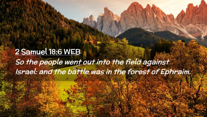 Picture 02 - 2 Samuel 18:6 WEB Desktop Wallpaper - So the people went out into the field against - Desktop Bible Verse Wallpaper