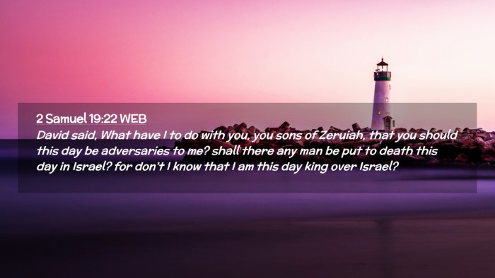 Picture 02 - 2 Samuel 19:22 WEB Desktop Wallpaper - David said, What have I to do with you, you sons - Desktop Bible Verse Wallpaper