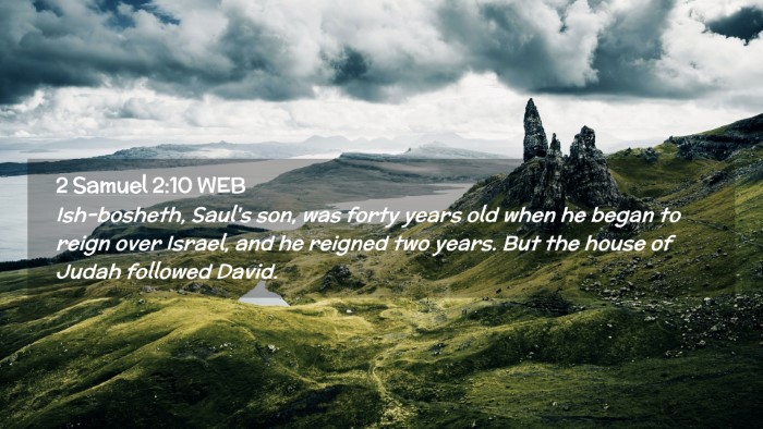 Picture 02 - 2 Samuel 2:10 WEB Desktop Wallpaper - Ish-bosheth, Saul's son, was forty years old when - Desktop Bible Verse Wallpaper