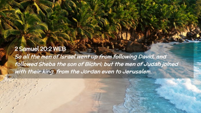 Picture 02 - 2 Samuel 20:2 WEB Desktop Wallpaper - So all the men of Israel went up from following - Desktop Bible Verse Wallpaper