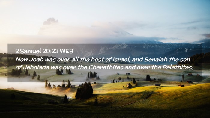Picture 02 - 2 Samuel 20:23 WEB Desktop Wallpaper - Now Joab was over all the host of Israel; and - Desktop Bible Verse Wallpaper
