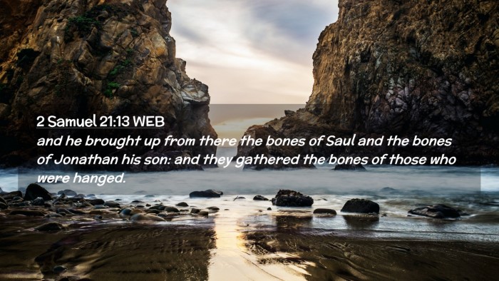 Picture 02 - 2 Samuel 21:13 WEB Desktop Wallpaper - and he brought up from there the bones of Saul - Desktop Bible Verse Wallpaper