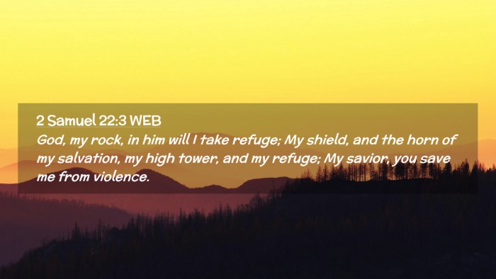 Picture 02 - 2 Samuel 22:3 WEB Desktop Wallpaper - God, my rock, in him will I take refuge; My - Desktop Bible Verse Wallpaper