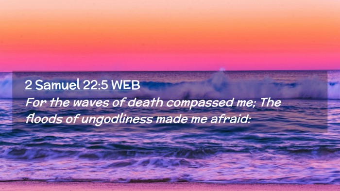 Picture 02 - 2 Samuel 22:5 WEB Desktop Wallpaper - For the waves of death compassed me; The floods - Desktop Bible Verse Wallpaper