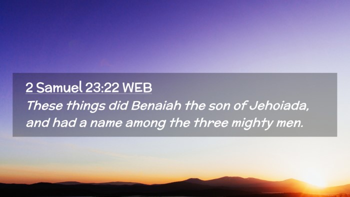 Picture 02 - 2 Samuel 23:22 WEB Desktop Wallpaper - These things did Benaiah the son of Jehoiada, and - Desktop Bible Verse Wallpaper