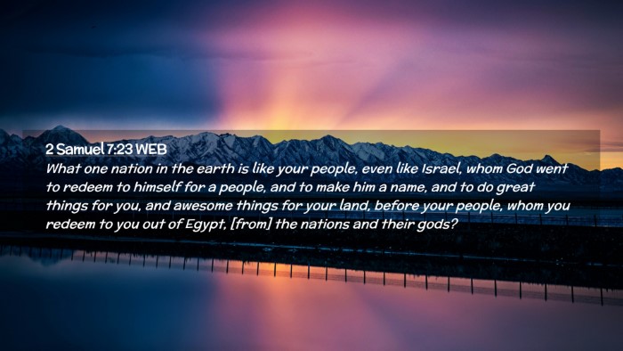 Picture 02 - 2 Samuel 7:23 WEB Desktop Wallpaper - What one nation in the earth is like your people, - Desktop Bible Verse Wallpaper
