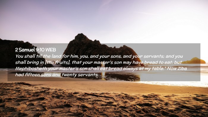 Picture 02 - 2 Samuel 9:10 WEB Desktop Wallpaper - You shall till the land for him, you, and your - Desktop Bible Verse Wallpaper