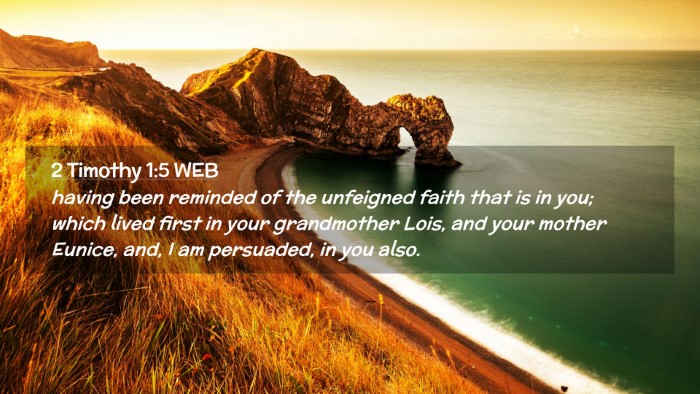 Picture 02 - 2 Timothy 1:5 WEB Desktop Wallpaper - having been reminded of the unfeigned faith that - Desktop Bible Verse Wallpaper