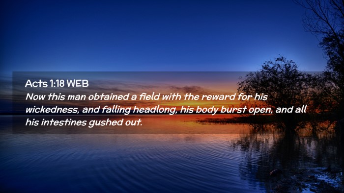 Picture 02 - Acts 1:18 WEB Desktop Wallpaper - Now this man obtained a field with the reward for - Desktop Bible Verse Wallpaper