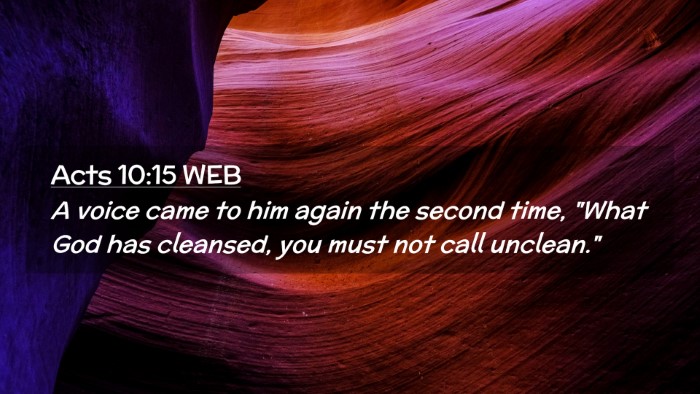 Picture 02 - Acts 10:15 WEB Desktop Wallpaper - A voice came to him again the second time, 