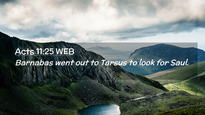 Picture 02 - Acts 11:25 WEB Desktop Wallpaper - Barnabas went out to Tarsus to look for - Desktop Bible Verse Wallpaper