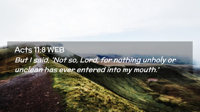 Picture 02 - Acts 11:8 WEB Desktop Wallpaper - But I said, 'Not so, Lord, for nothing unholy or - Desktop Bible Verse Wallpaper