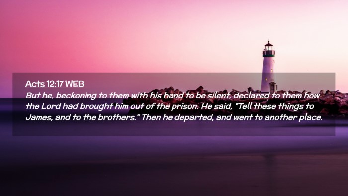 Picture 02 - Acts 12:17 WEB Desktop Wallpaper - But he, beckoning to them with his hand to be - Desktop Bible Verse Wallpaper