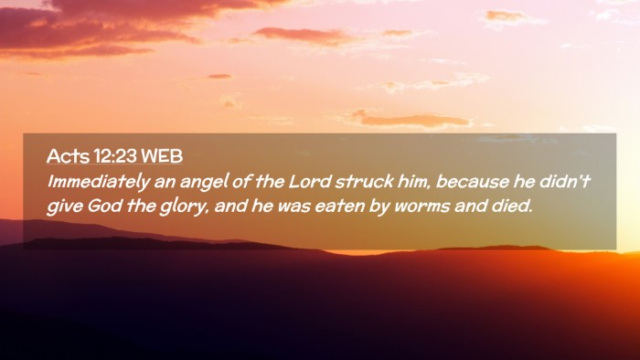 Picture 02 - Acts 12:23 WEB Desktop Wallpaper - Immediately an angel of the Lord struck him, - Desktop Bible Verse Wallpaper