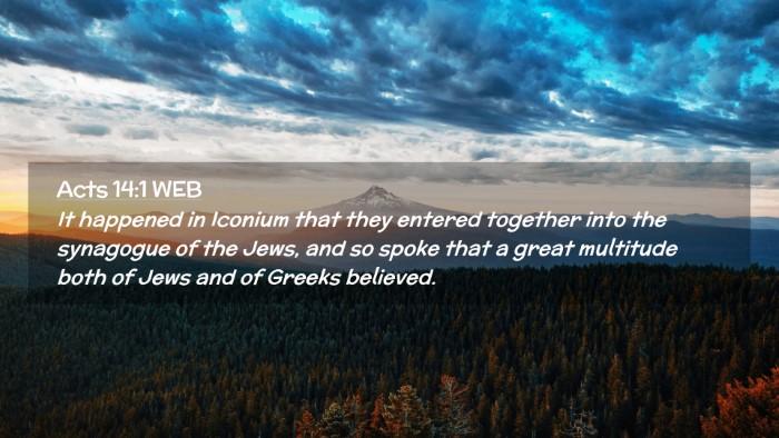 Picture 02 - Acts 14:1 WEB Desktop Wallpaper - It happened in Iconium that they entered together - Desktop Bible Verse Wallpaper