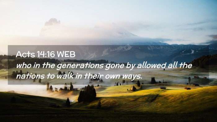 Picture 02 - Acts 14:16 WEB Desktop Wallpaper - who in the generations gone by allowed all the - Desktop Bible Verse Wallpaper