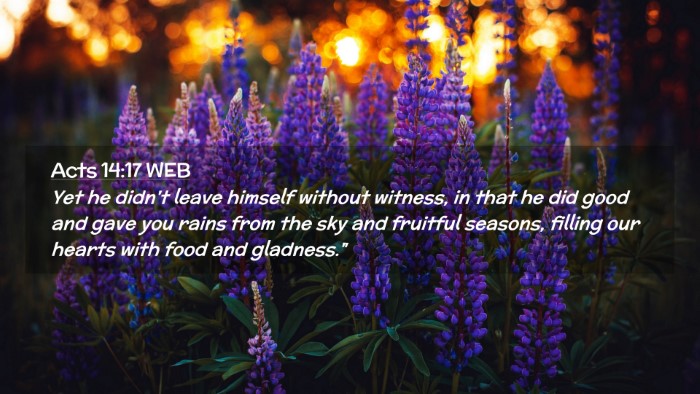 Picture 02 - Acts 14:17 WEB Desktop Wallpaper - Yet he didn't leave himself without witness, in - Desktop Bible Verse Wallpaper