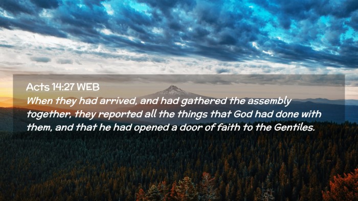 Picture 02 - Acts 14:27 WEB Desktop Wallpaper - When they had arrived, and had gathered the - Desktop Bible Verse Wallpaper