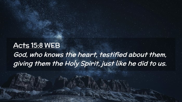 Picture 02 - Acts 15:8 WEB Desktop Wallpaper - God, who knows the heart, testified about them, - Desktop Bible Verse Wallpaper