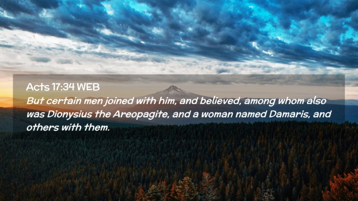 Picture 02 - Acts 17:34 WEB Desktop Wallpaper - But certain men joined with him, and believed, - Desktop Bible Verse Wallpaper