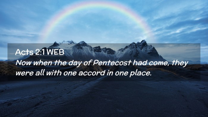 Picture 02 - Acts 2:1 WEB Desktop Wallpaper - Now when the day of Pentecost had come, they were - Desktop Bible Verse Wallpaper